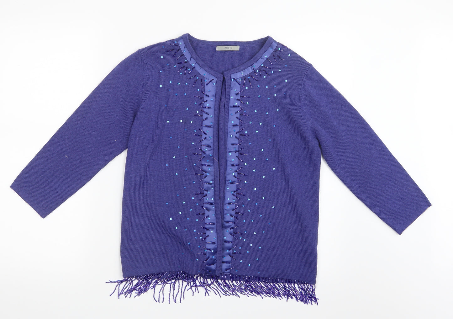Marks and Spencer Womens Purple  Knit Cardigan Jumper Size 16