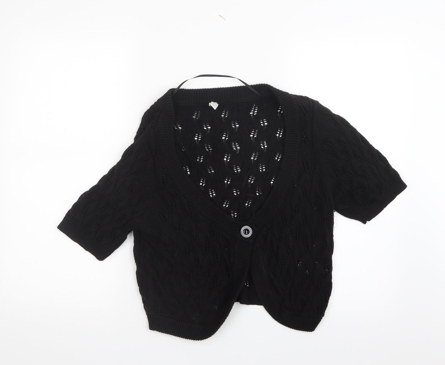 Estelle Womens Black  Knit Cardigan Jumper Size L