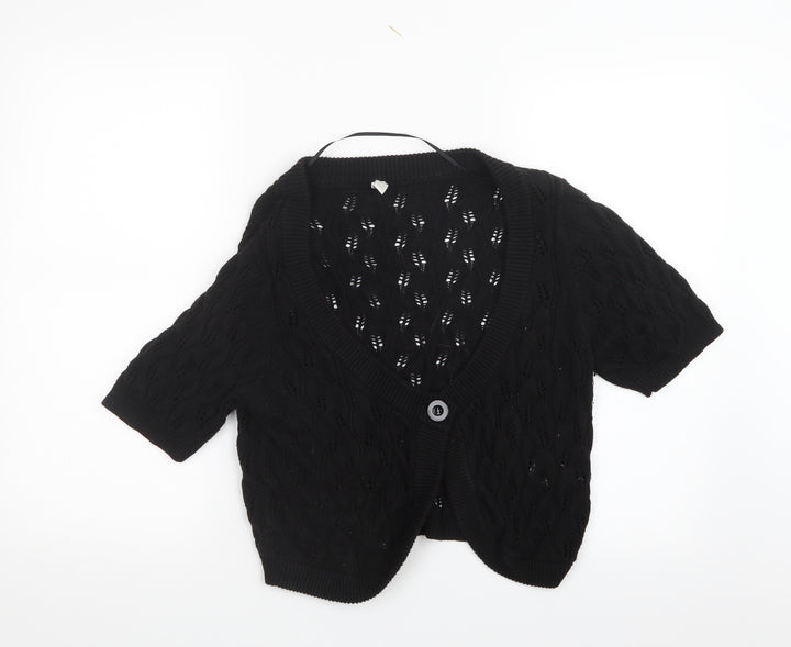 Estelle Womens Black  Knit Cardigan Jumper Size L