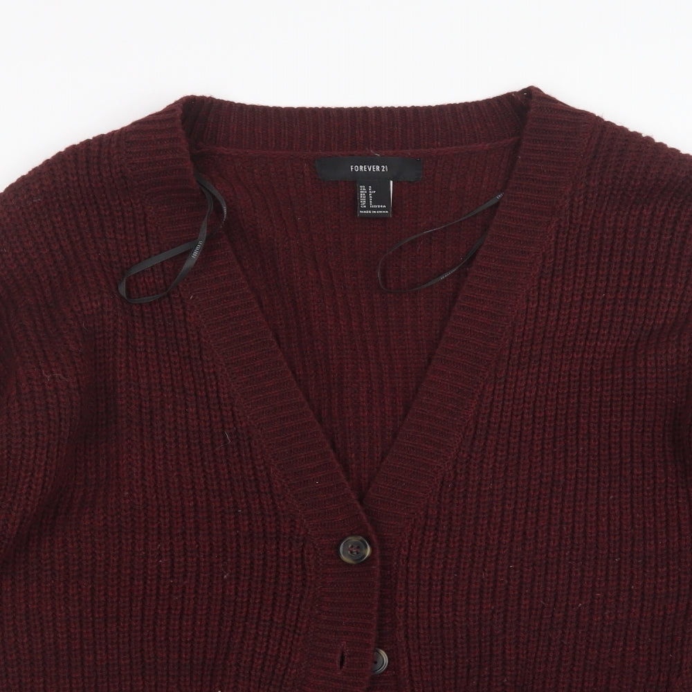 FOREVER 21 Womens Purple  Knit Cardigan Jumper Size S