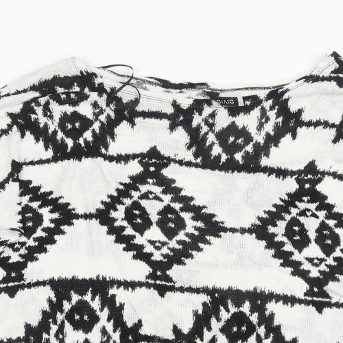 Divided by H&M Womens Black Geometric Knit Pullover Jumper Size S