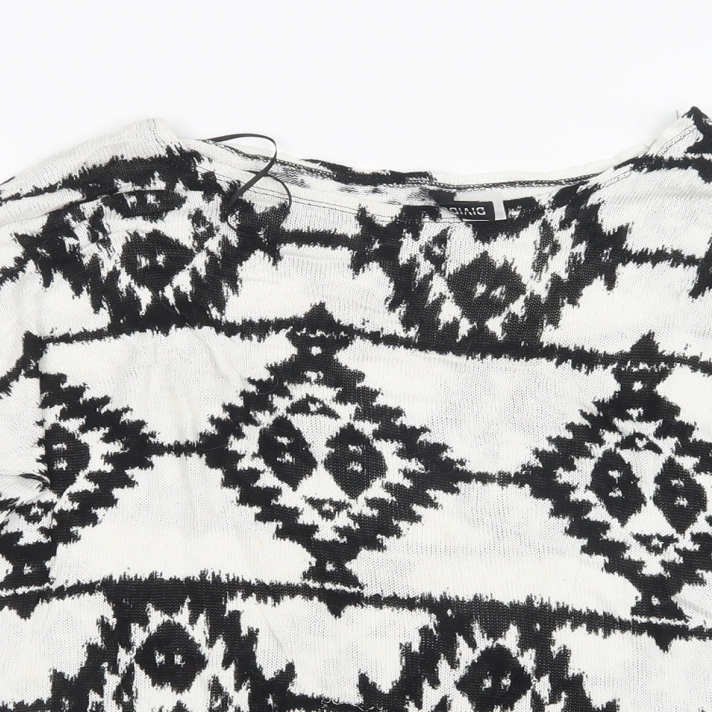 Divided by H&M Womens Black Geometric Knit Pullover Jumper Size S