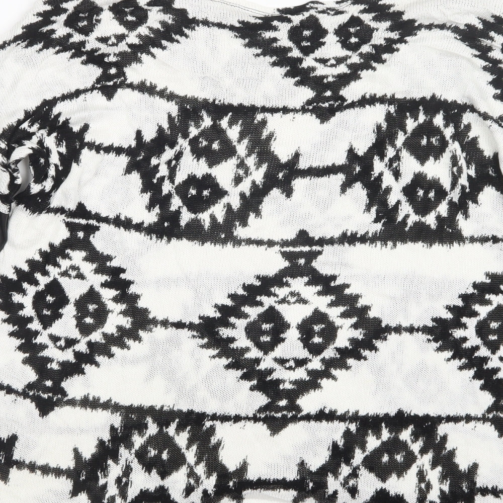 Divided by H&M Womens Black Geometric Knit Pullover Jumper Size S