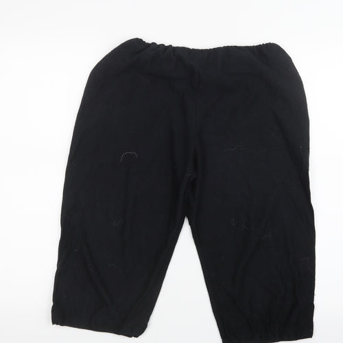 FUNNY FASHION Womens Black   Cropped Trousers Size 14