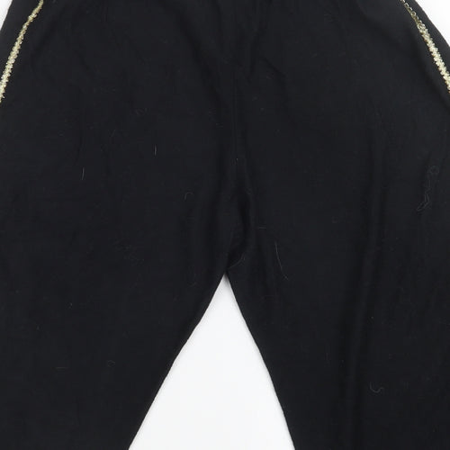 FUNNY FASHION Womens Black   Cropped Trousers Size 14