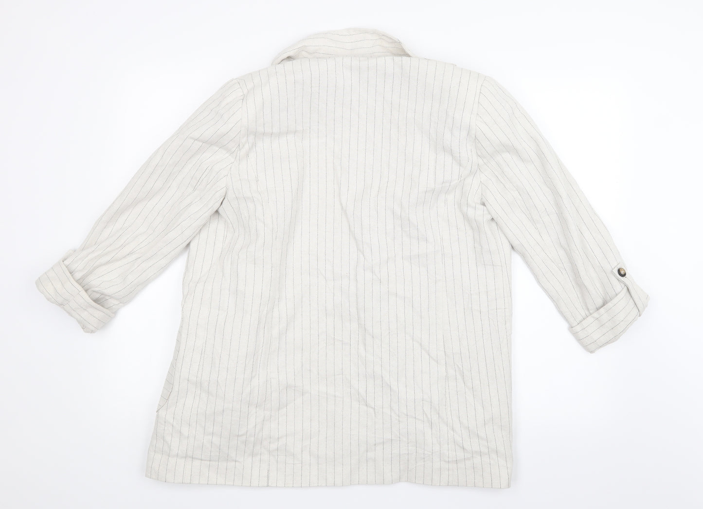 Papaya Womens White Striped  Jacket  Size 14