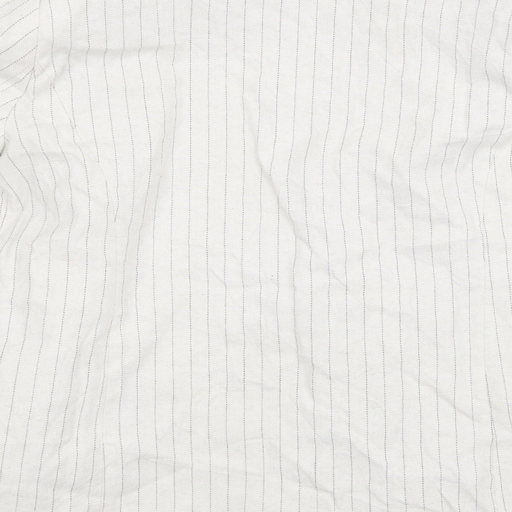 Papaya Womens White Striped  Jacket  Size 14