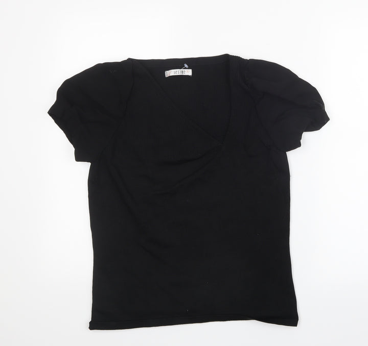 Jesire Womens Black Basic T-Shirt Size L