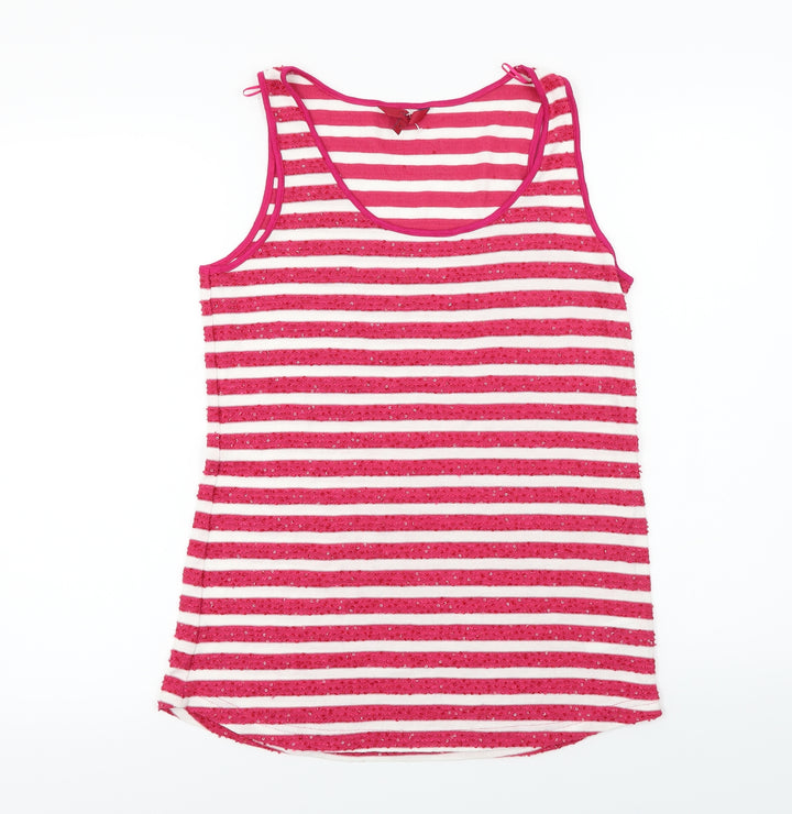 NEXT  Womens Pink Striped  Basic T-Shirt Size 10