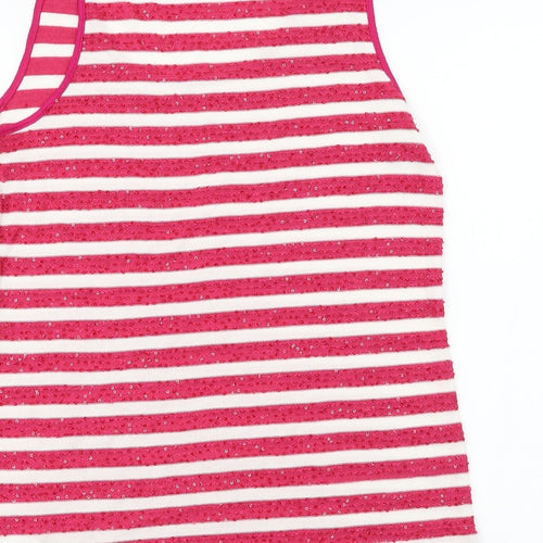 NEXT  Womens Pink Striped  Basic T-Shirt Size 10
