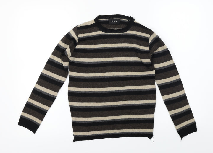 Linea Womens Brown Striped  Pullover Jumper Size 8