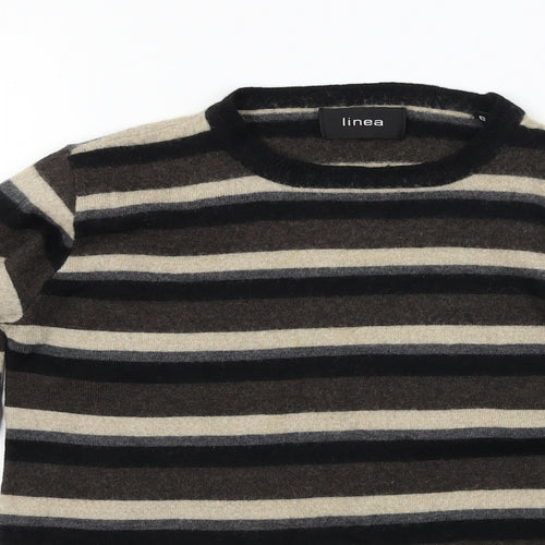 Linea Womens Brown Striped  Pullover Jumper Size 8