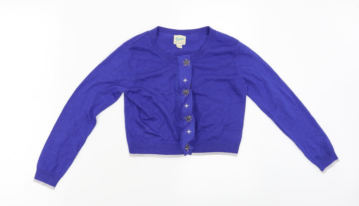 Yumi Girls Blue Cardigan Jumper Size 9-10 Years