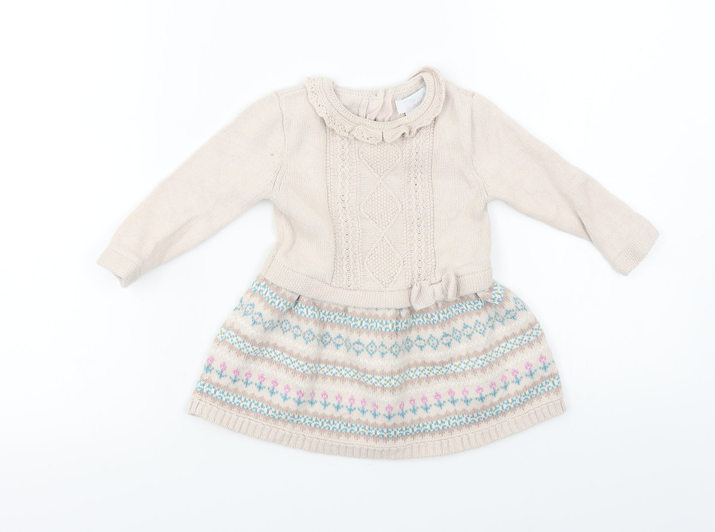 Maggie & Zoe  Girls Beige Striped  A-Line  Size 3-6 Months