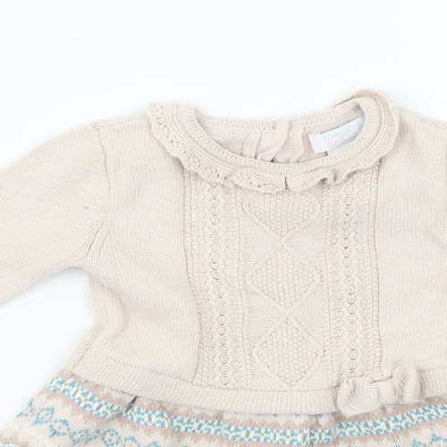 Maggie & Zoe  Girls Beige Striped  A-Line  Size 3-6 Months