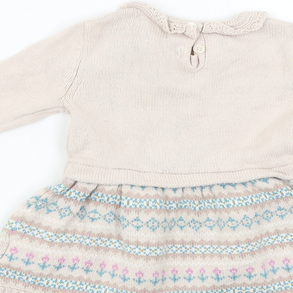 Maggie & Zoe  Girls Beige Striped  A-Line  Size 3-6 Months