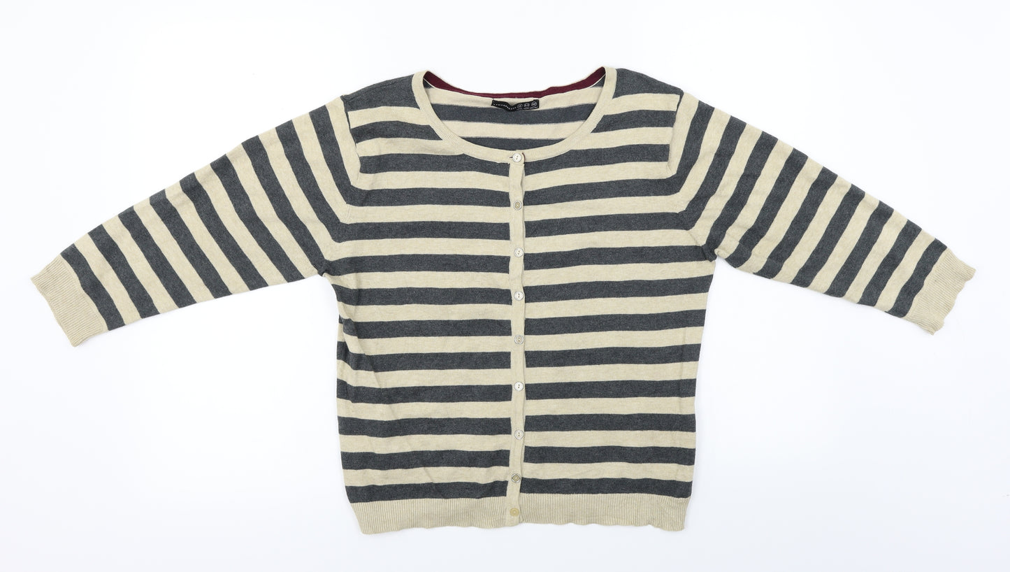 Atmosphere  Womens Beige Striped  Cardigan Jumper Size 16