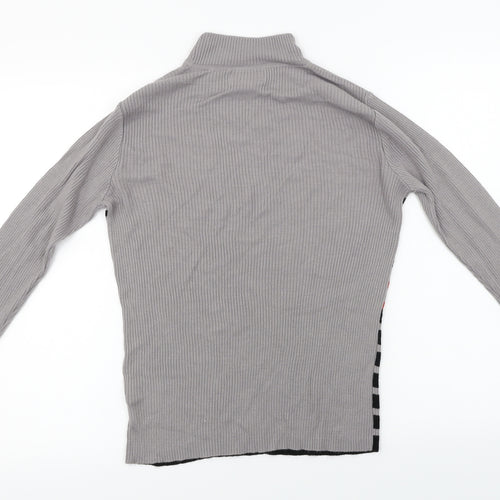Afibel  Womens Grey Striped  Pullover Jumper Size 10