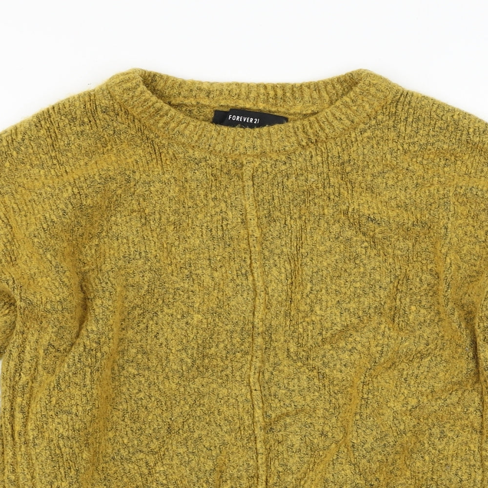 FOREVER 21 Womens Yellow   Pullover Jumper Size S
