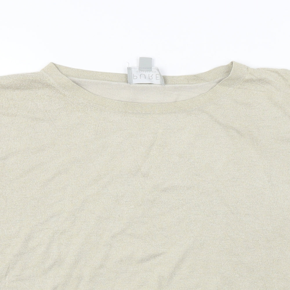 Pure Womens Beige   Basic T-Shirt Size 8