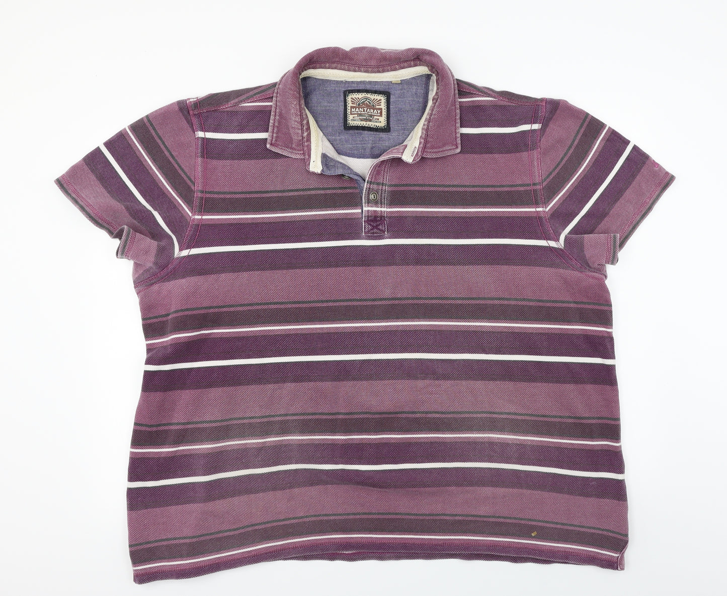 MANTARAY    Mens Purple Striped   Polo Size 2XL