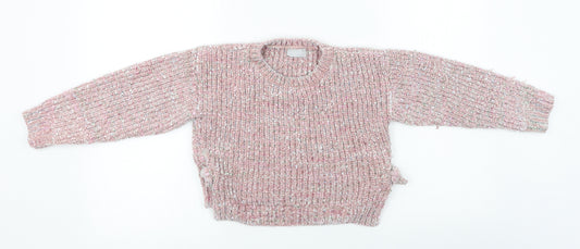 Front view of Matalan girls’ pink jumper, size 11, years