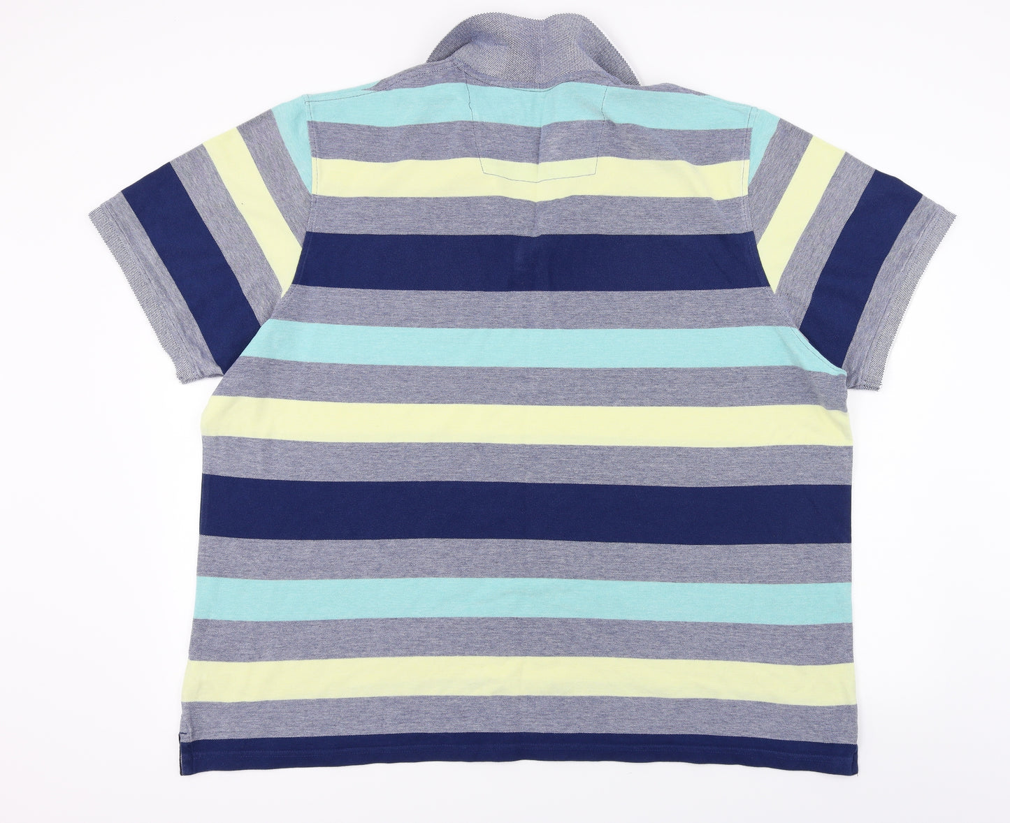 Maine New England  Mens Grey Striped   Polo Size 2XL