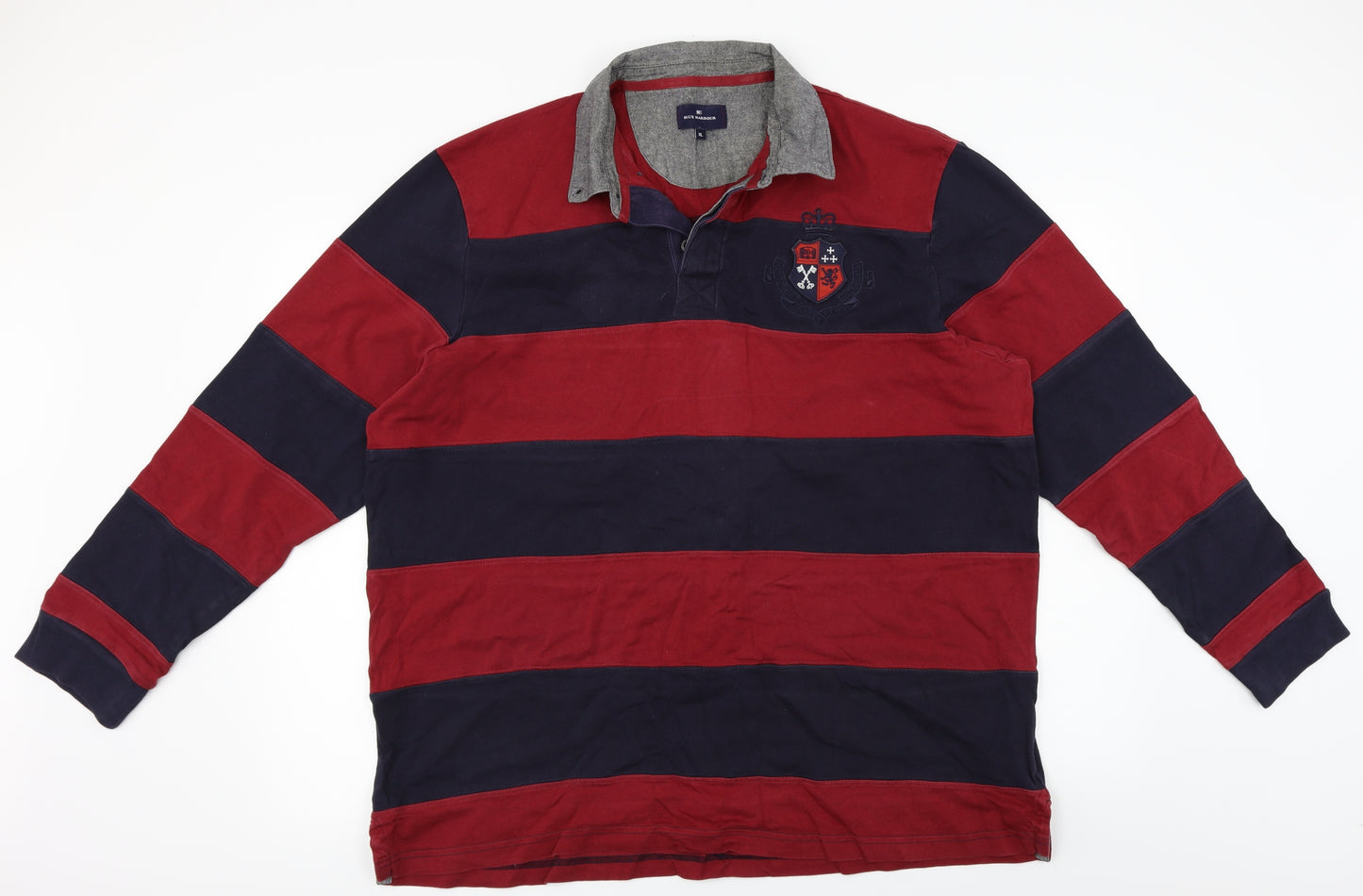 Marks and Spencer  Mens Red Striped   Polo Size XL