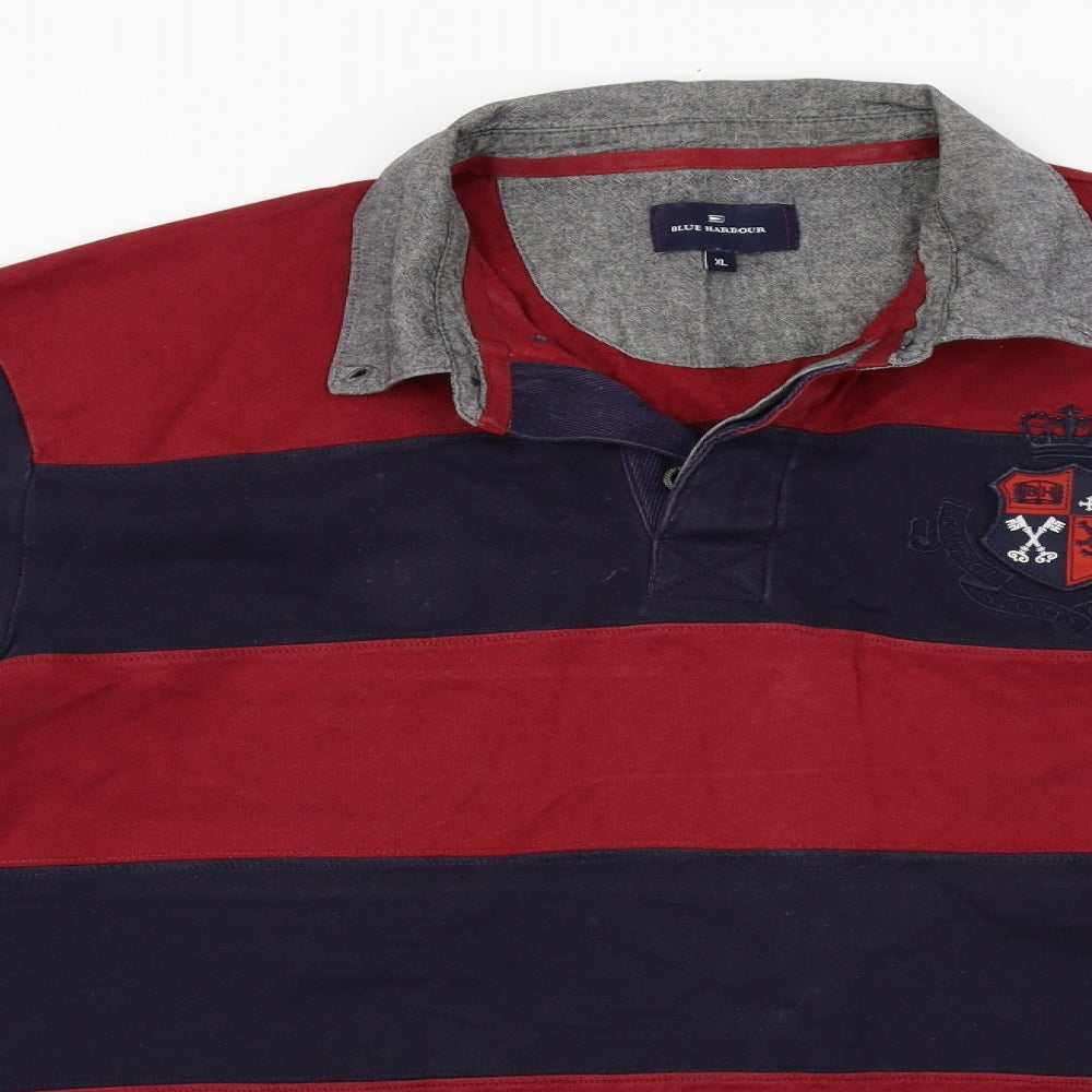 Marks and Spencer  Mens Red Striped   Polo Size XL