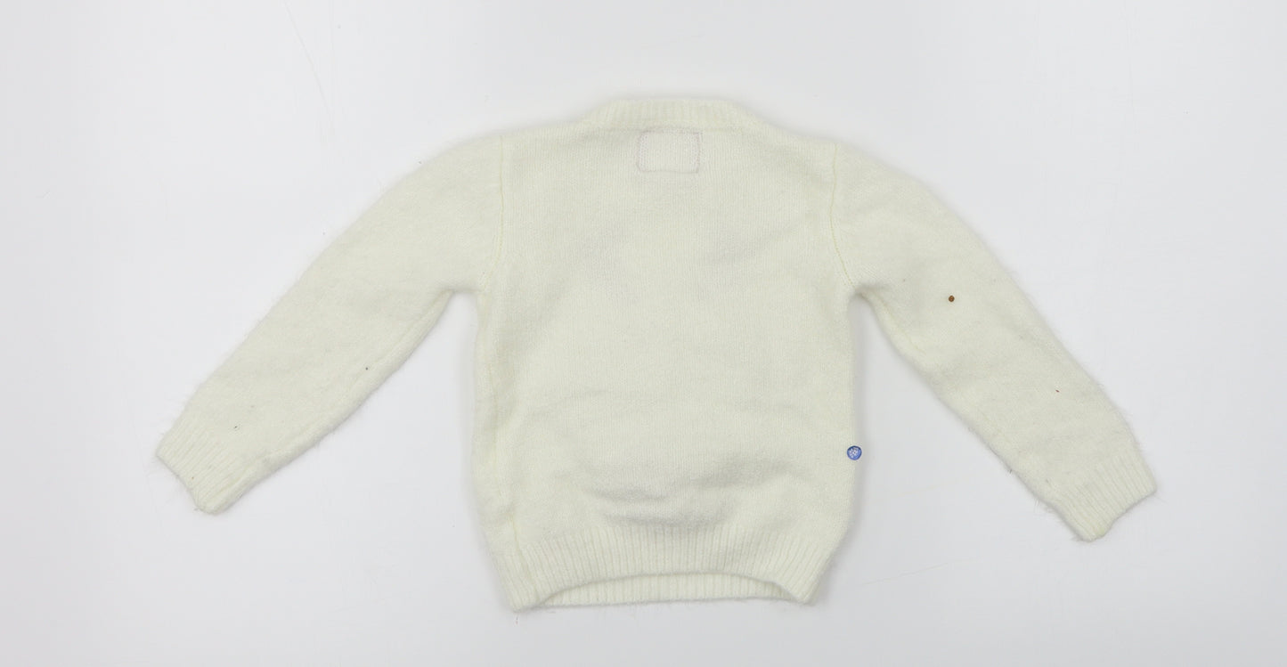 F&F Boys Ivory   Pullover Jumper Size 3-4 Years  - Christmas Jumper