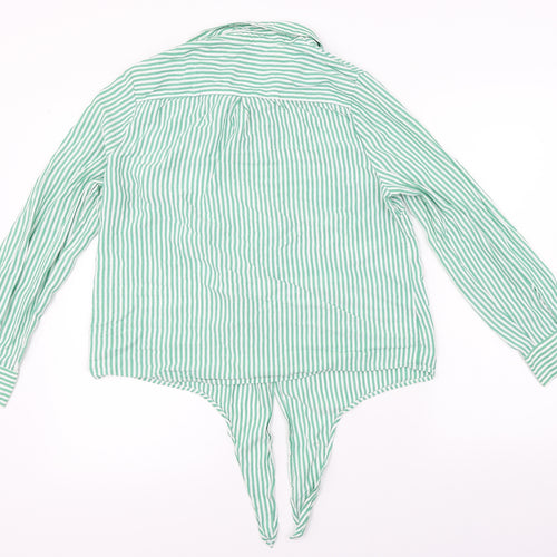 F&F  Womens Green Striped  Basic Button-Up Size 16