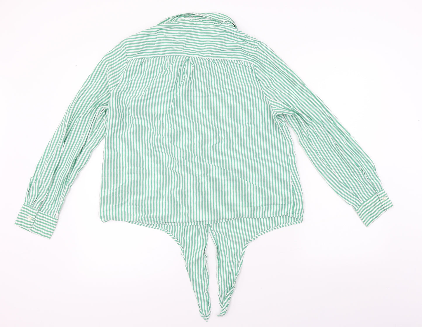 F&F  Womens Green Striped  Basic Button-Up Size 16