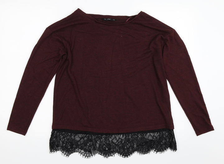F&F Womens Red Pullover Jumper Size 10