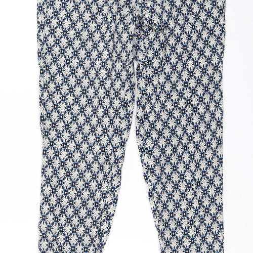 Warehouse Womens Black Geometric  Capri Trousers Size 6 L27 in