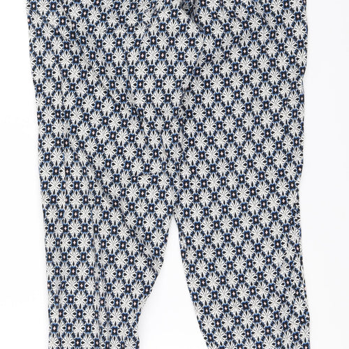 Warehouse Womens Black Geometric  Capri Trousers Size 6 L27 in