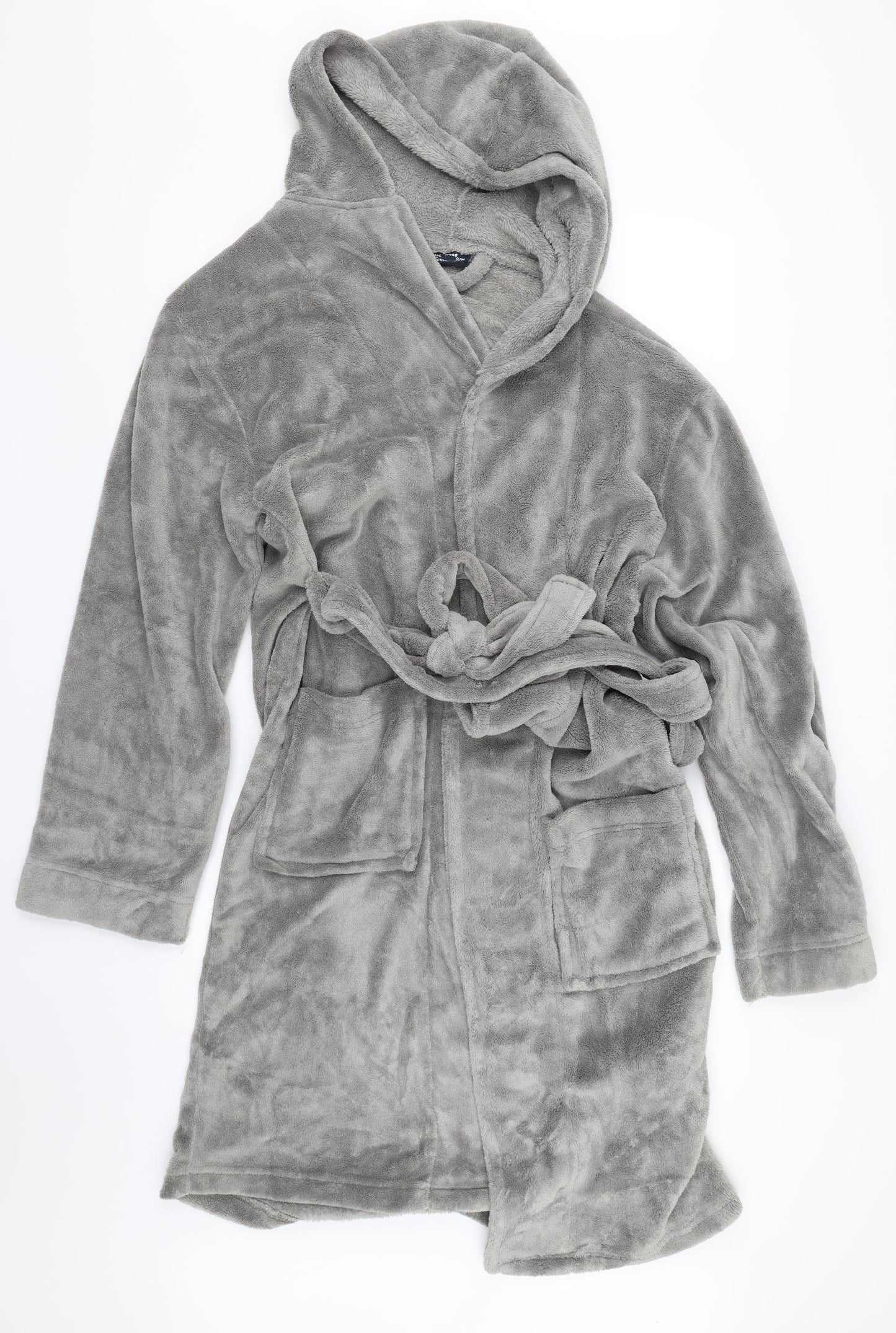 Cedar Wood State Mens Grey Solid   Robe Size S  - dressing gown