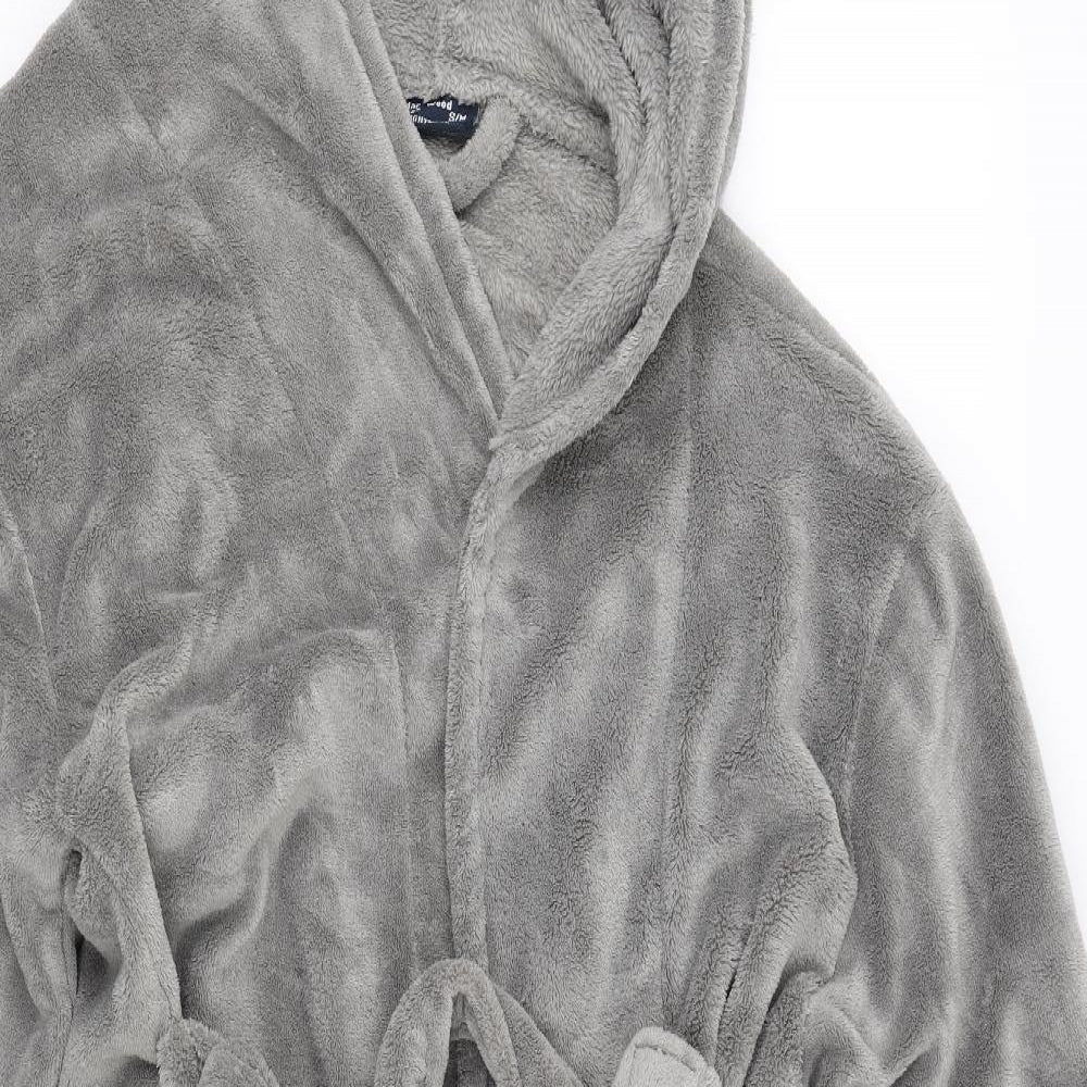 Cedar Wood State Mens Grey Solid   Robe Size S  - dressing gown
