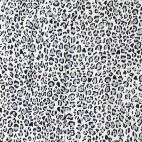 Primark Womens White Animal Print Fleece Top Pyjama Pants Size 16