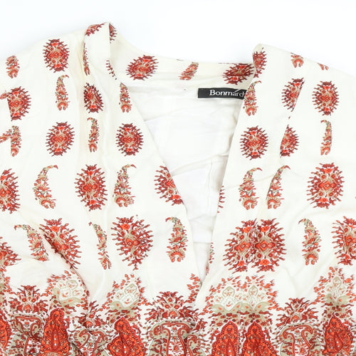 Bonmarché Womens Ivory Geometric  Jacket  Size 16