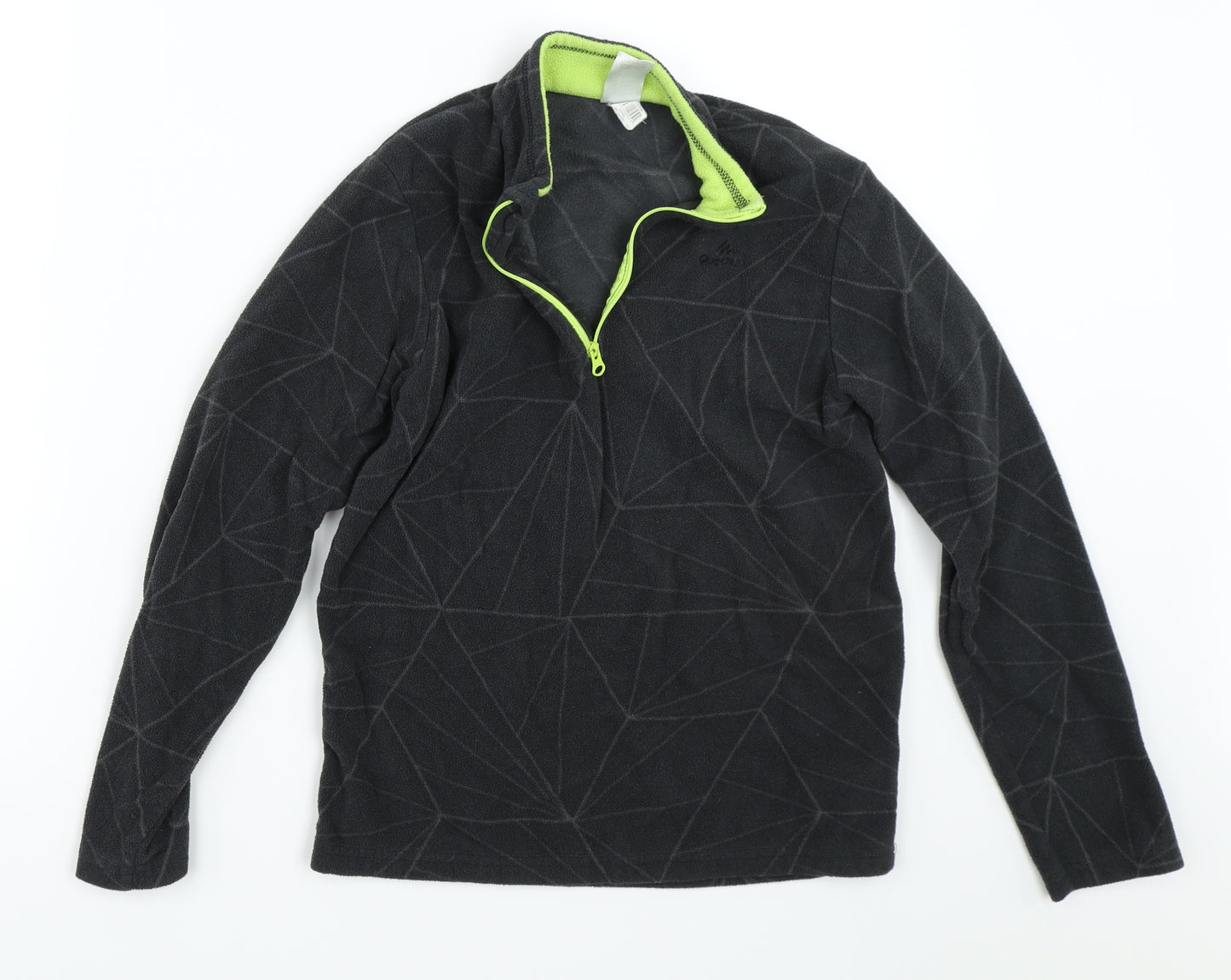 DECATHLON Boys Grey  Fleece Henley Sweatshirt Size 12 Years