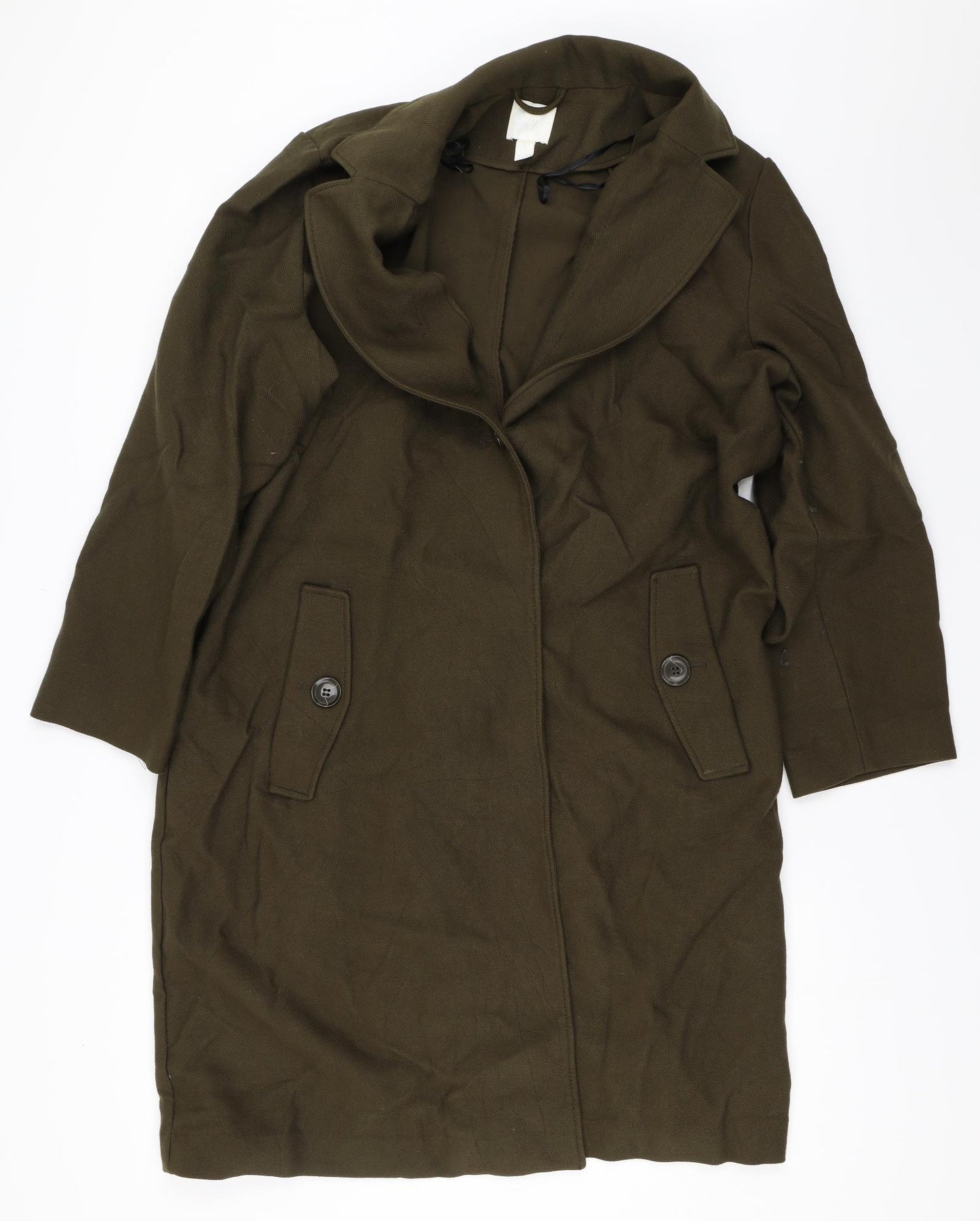 H&M Womens Green   Overcoat Coat Size 18