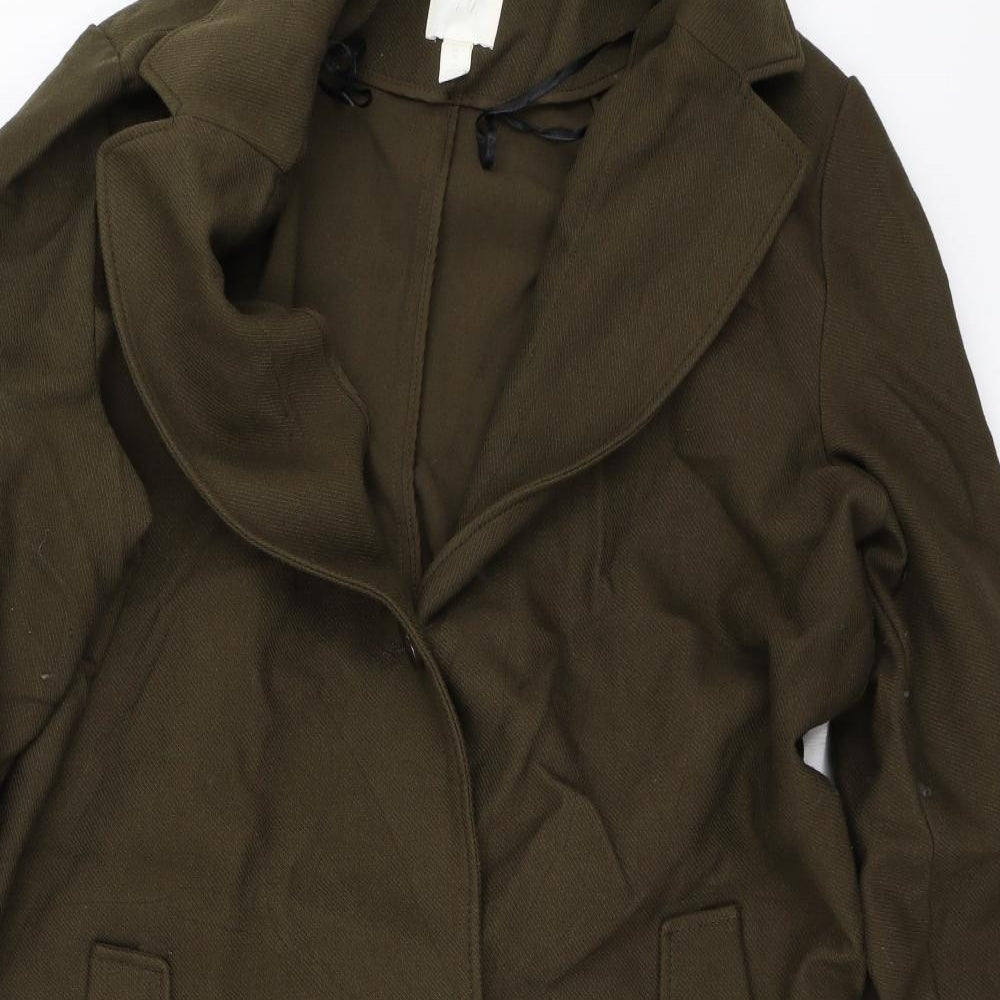 H&M Womens Green   Overcoat Coat Size 18