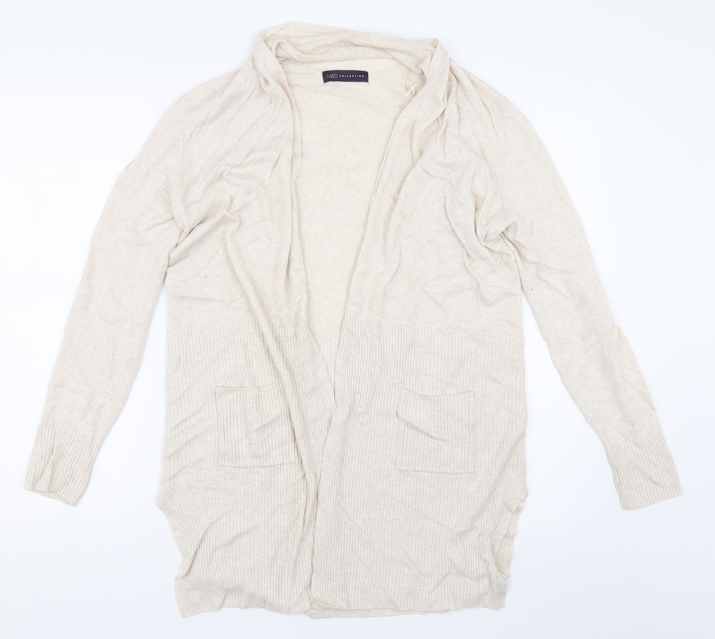 Marks and Spencer Womens Beige   Cardigan Jumper Size M