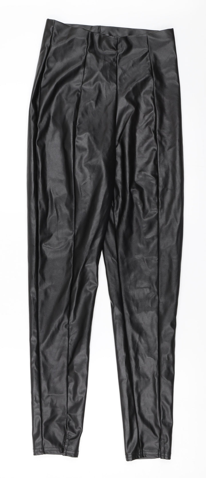Missguided Womens Black Trousers Size 8 L26.5 in - faux leather trousers