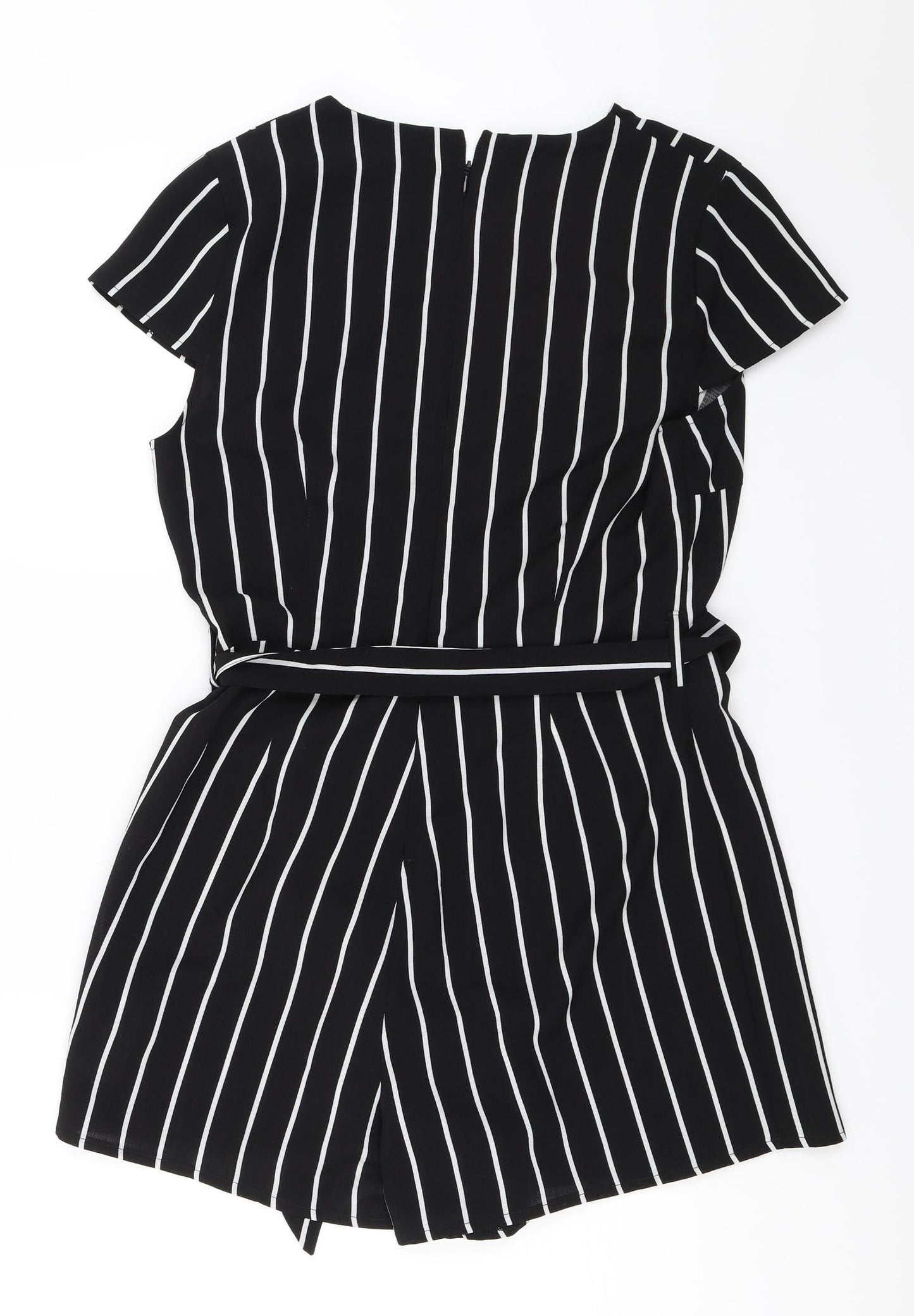 New Look Womens Black Pinstripe  Playsuit One-Piece Size 8