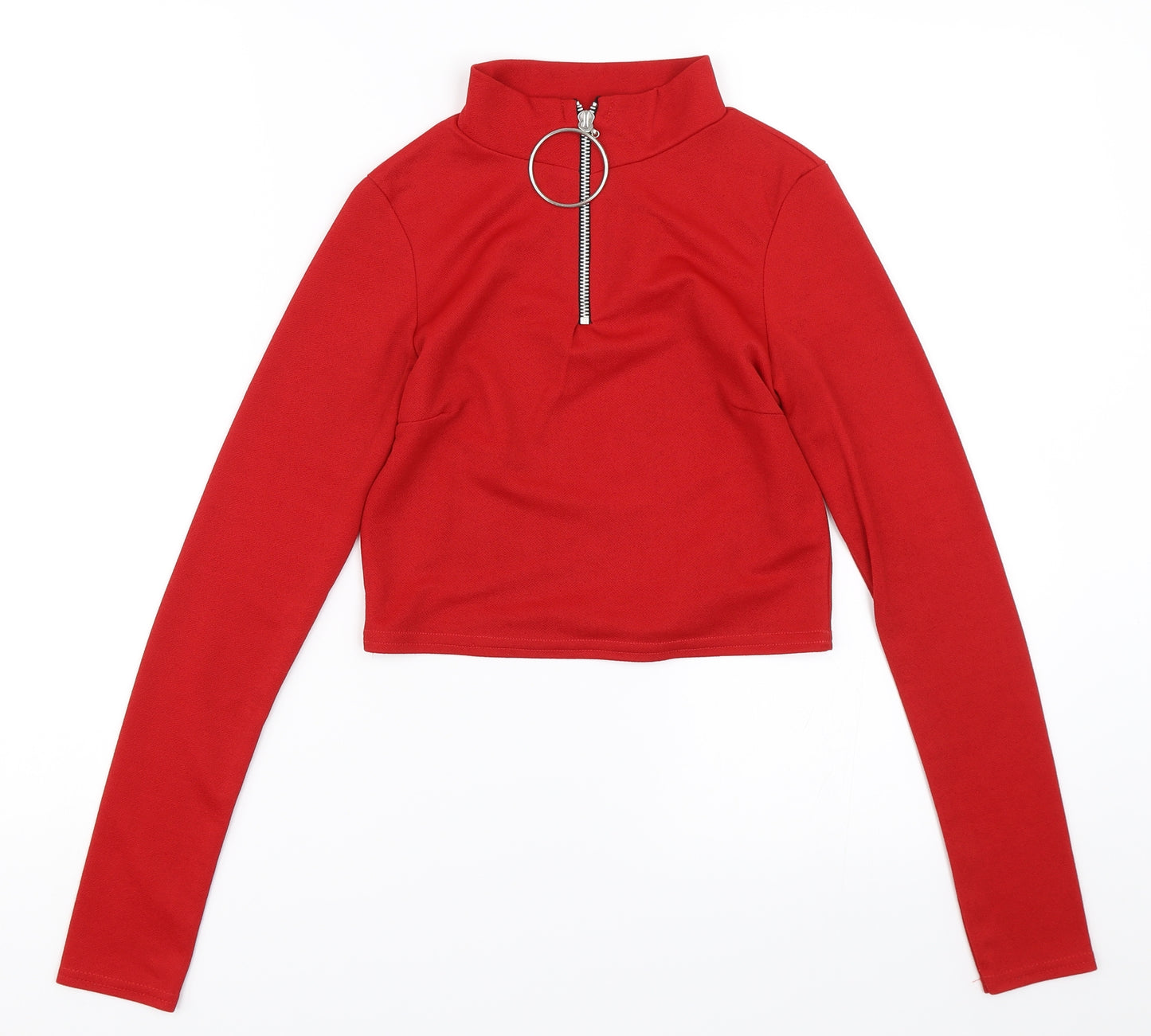 Select Womens Red   Cropped Blouse Size 6