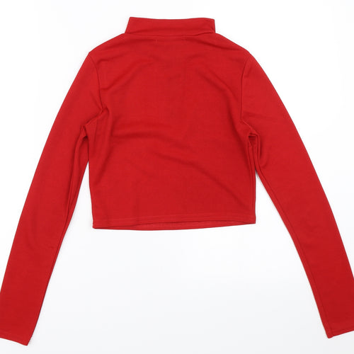 Select Womens Red   Cropped Blouse Size 6