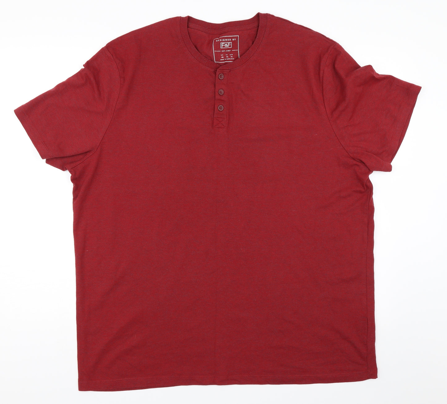 F&F Mens Red    T-Shirt Size 2XL
