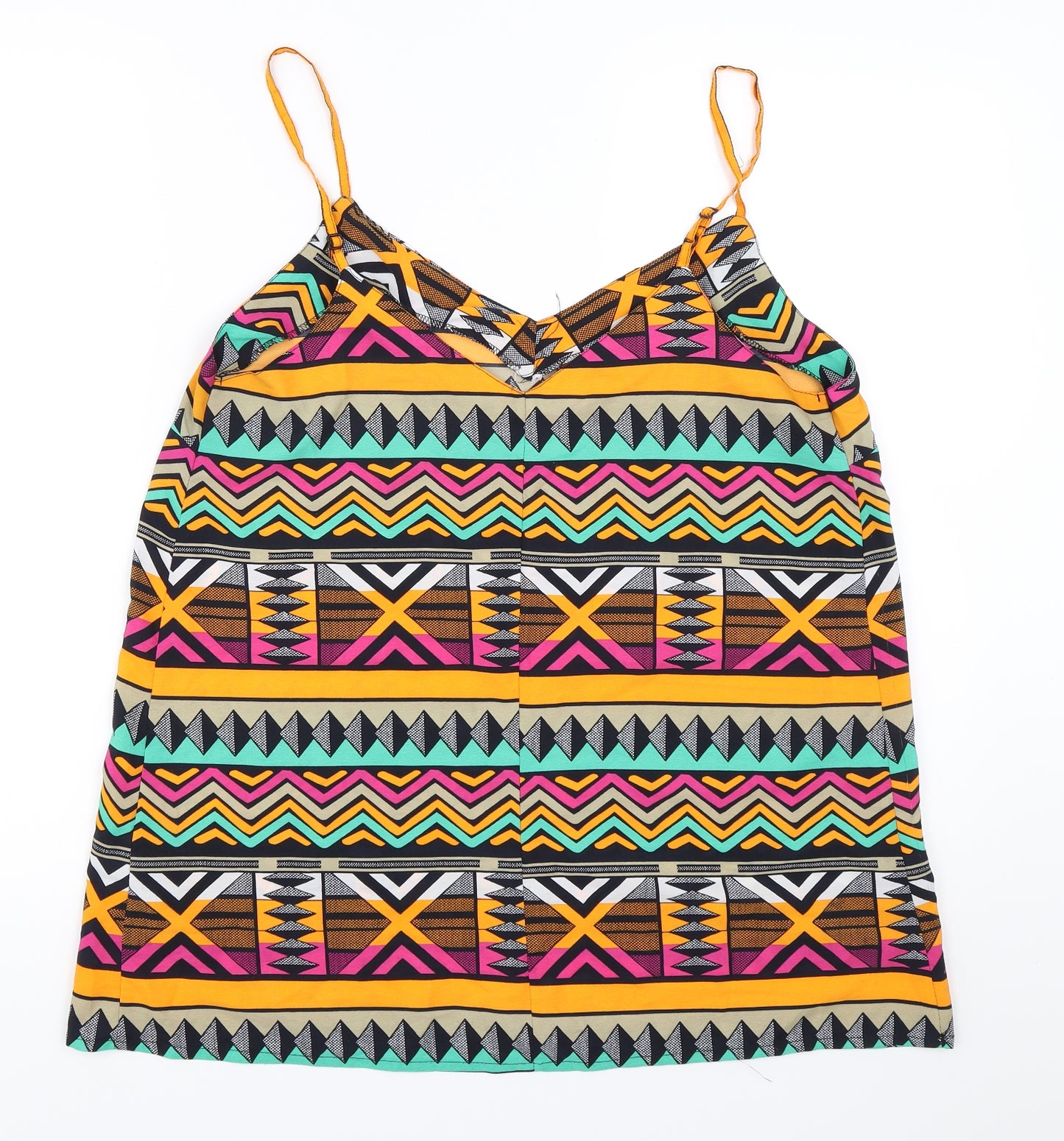 Pep&Co Womens Orange Geometric  Camisole Blouse Size 12