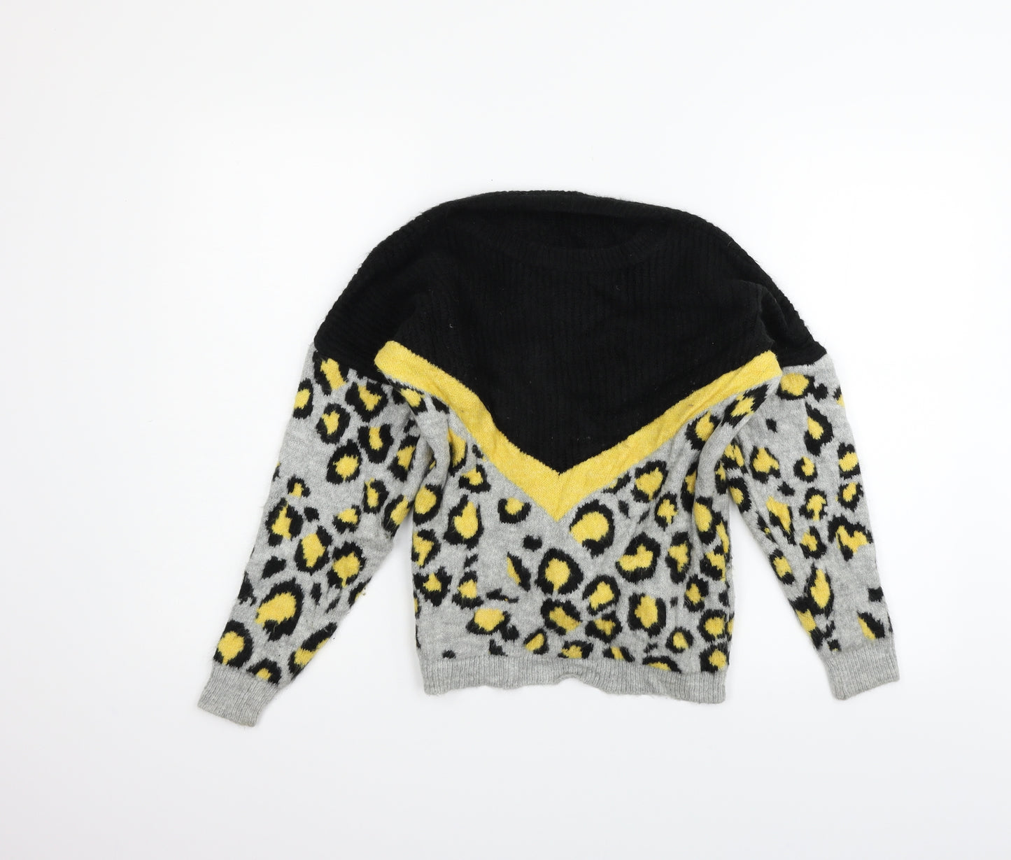 Trendyol Womens Black Animal Print  Pullover Jumper Size S
